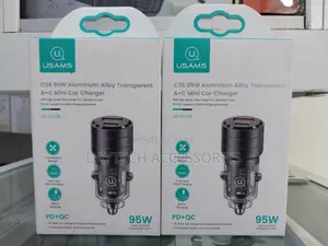 Usams 95w Aluminum Alloy Transparent A+C Mini Car Charger