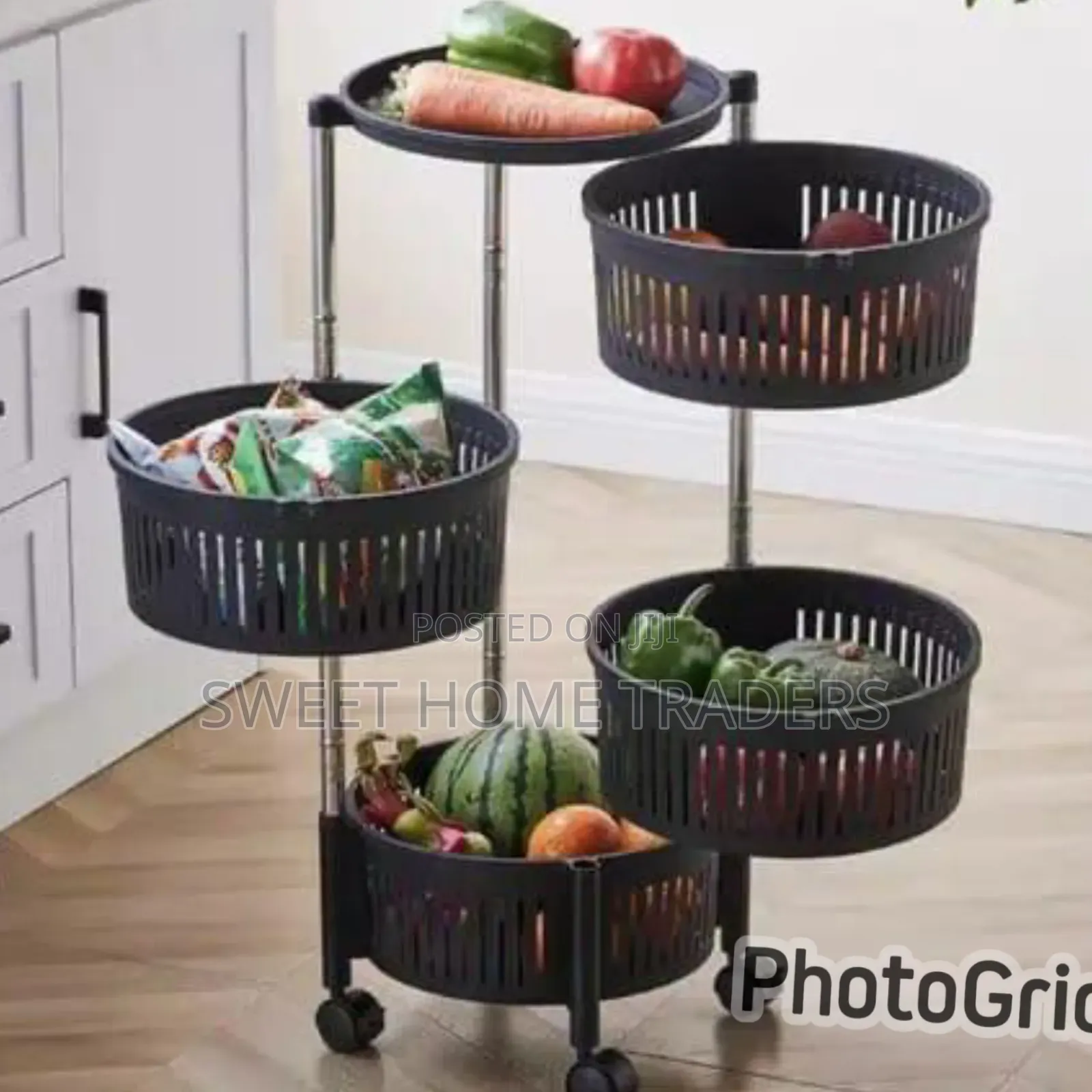 Plastic 4tier Rotating Fruit Rack