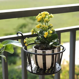 Metallic Over the Balcony Flower Pot Holder