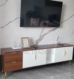Dark Brown Natural Tv Stand 6ft