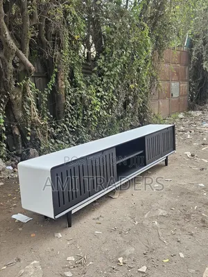 7ft Perforated Tv Stand (Black)