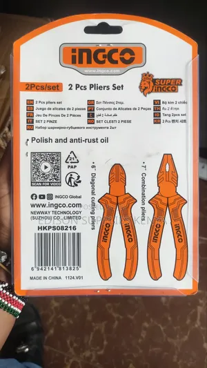 Pliers Set 2pcs Ingco Combination Pliers 7" Diagonal Cutting Premium