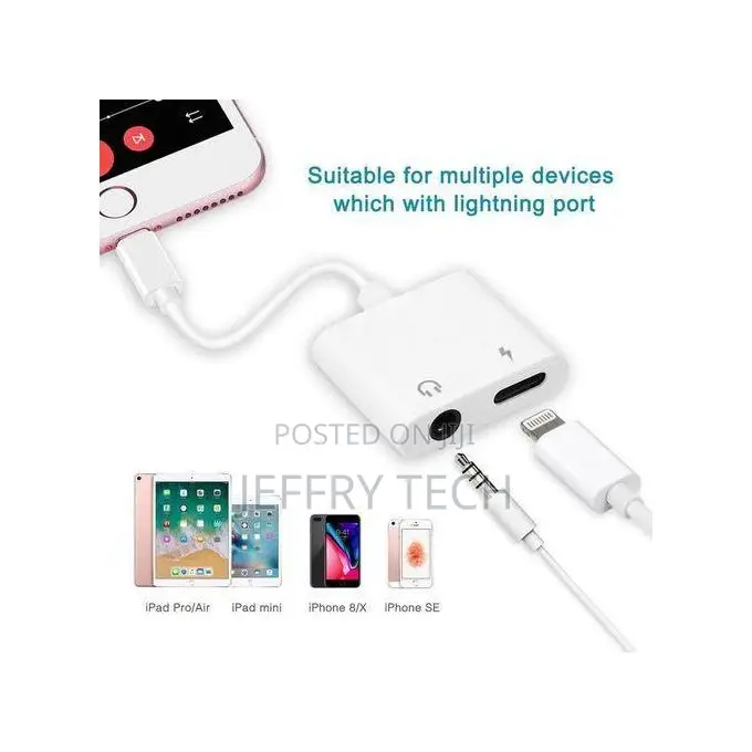 iPhone Adapter, Dual Lightning Adapter Splitter, 2 in 1 Au