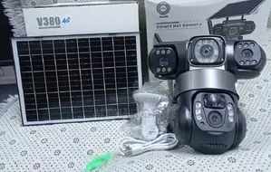 4g v-380 Solar Powered Triple Lens CCTV Camera