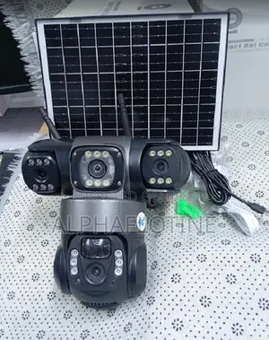 Three-Lens Security Camera Outdoor, 360° View Outside Camera