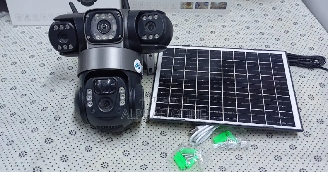 Wireless(4g) and Solar-Powered PTZ Triple Lens 6mp Camera