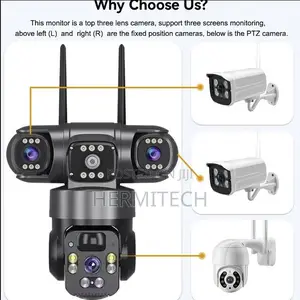 3 Lens 9mp Solar CCTV Outdoor Ip66 Waterproof Full Color