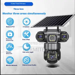 V380 Hotsale Triple Lens Solar 4g Camera Support