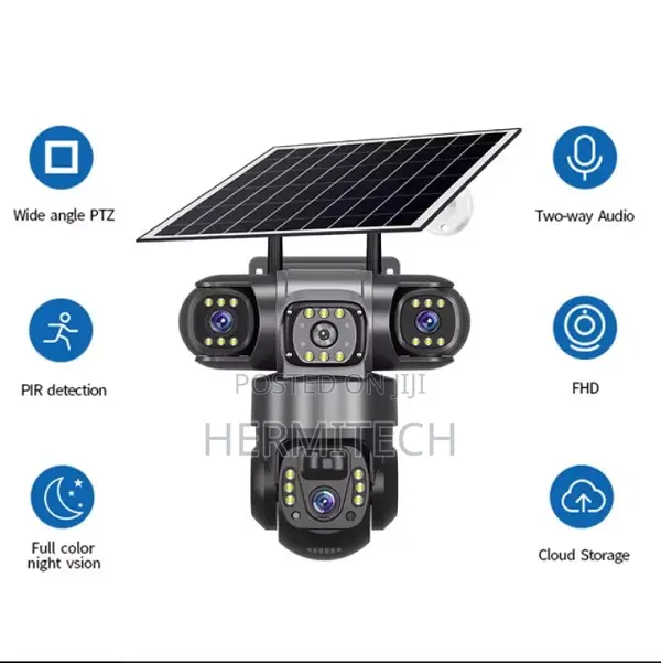 V380pro 4g Ip Solar Poweredthree Lens Camera 3 Screens