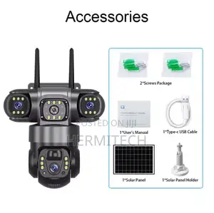 V380pro 4g Ip Solar Poweredthree Lens Camera 3 Screens