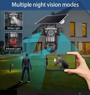4g Solar Security Camera 6mp Three Lens Motion Detection