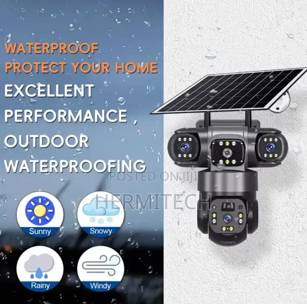6mp V380 Pro Solar-Powered Outdoor Security Camera