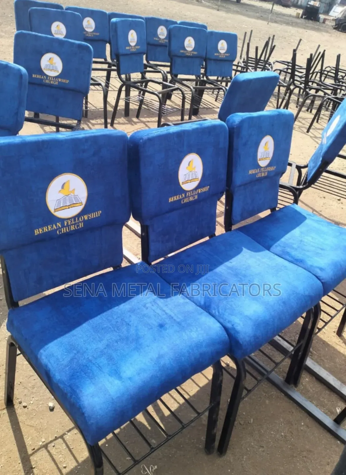 Church Blue Chairs With Logo