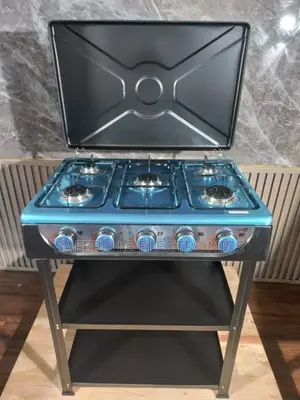 Starlux 5 Burner Standing Cooker With Shelves, Stainless