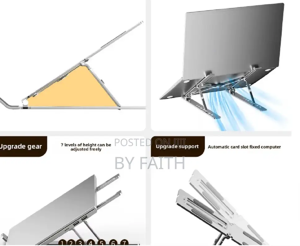 Aluminium Laptop Notebook Holder Stand, 7 Level, Very Light