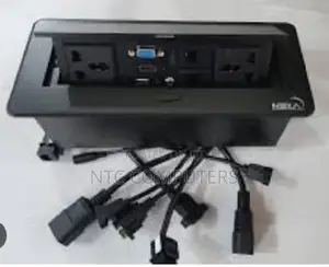 Black Pop-up Multifunction Socket With 2 Universal Sockets