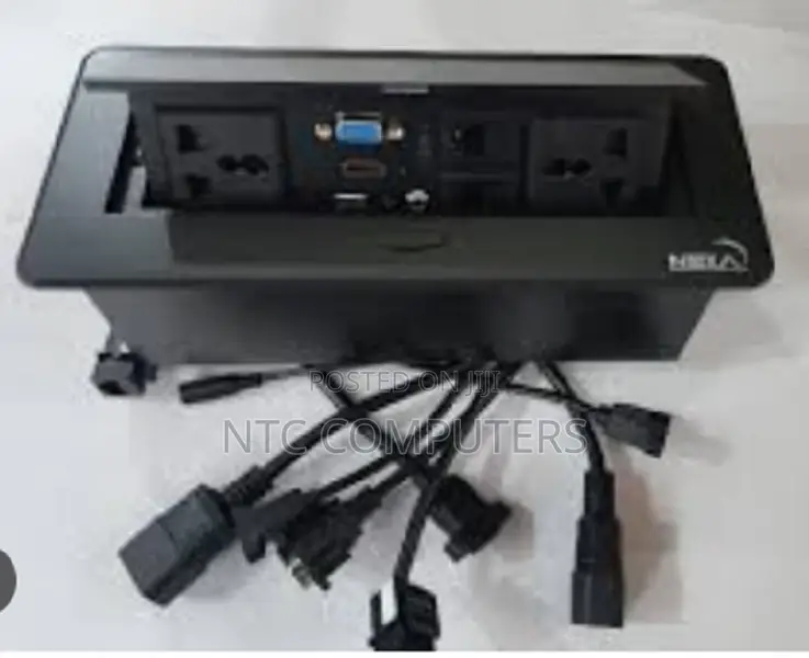 Black Pop-up Multifunction Socket With 2 Universal Sockets