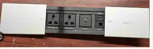 Silver Slide Cover Socket With 2 Universal Sockets, 1 Usb,