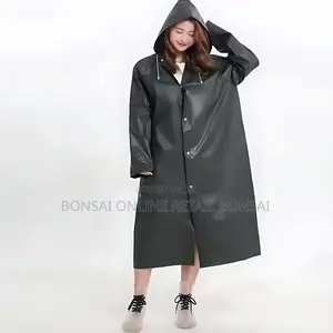 Heavy-duty Waterproof Raincoat For Adults – Black & Hooded