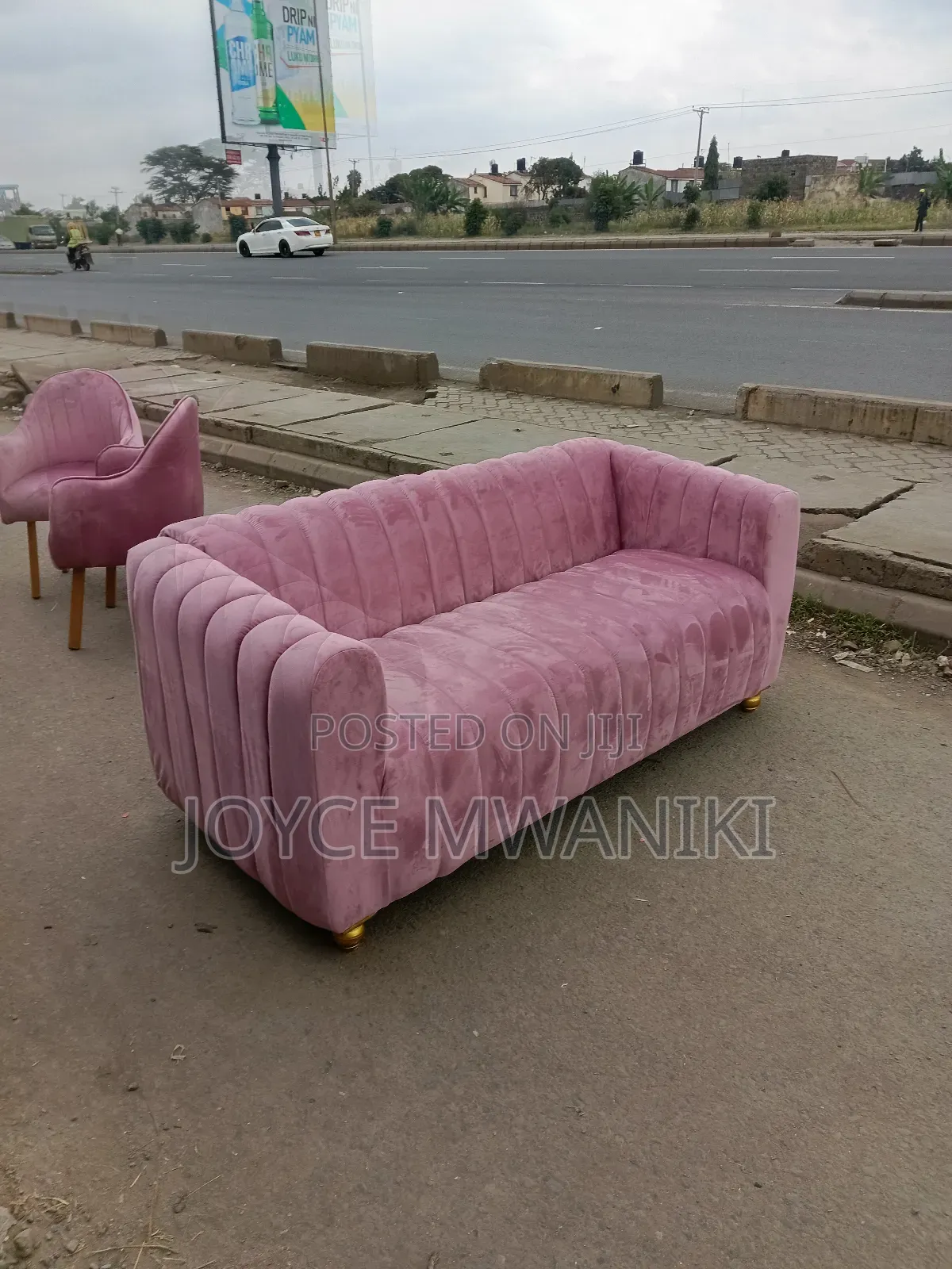 Pink Sofa, 3 Seater 