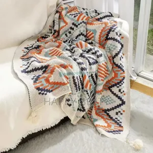 *Nordic Bohemian Knitted Throw Blankets With Tassels*