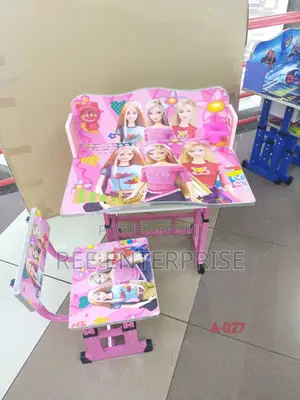 Pink and Blue Executive Adjustable Kids Study Table Desk