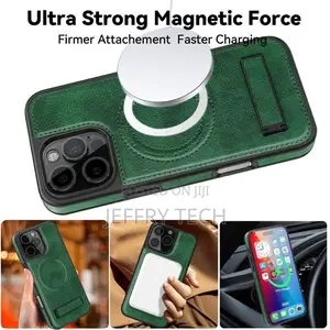 Leather Magnetic Case With Magsafe for iPhone 15 Pro Max –