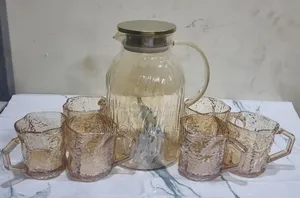 Golden 7pc Glass Water Set