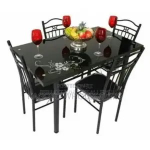 Complete Set, Glass Table. ** Four Sitter Dinning Table