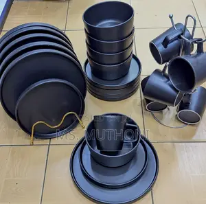 Aesthetic Black Minimalist Dinner Set (24 PCS )