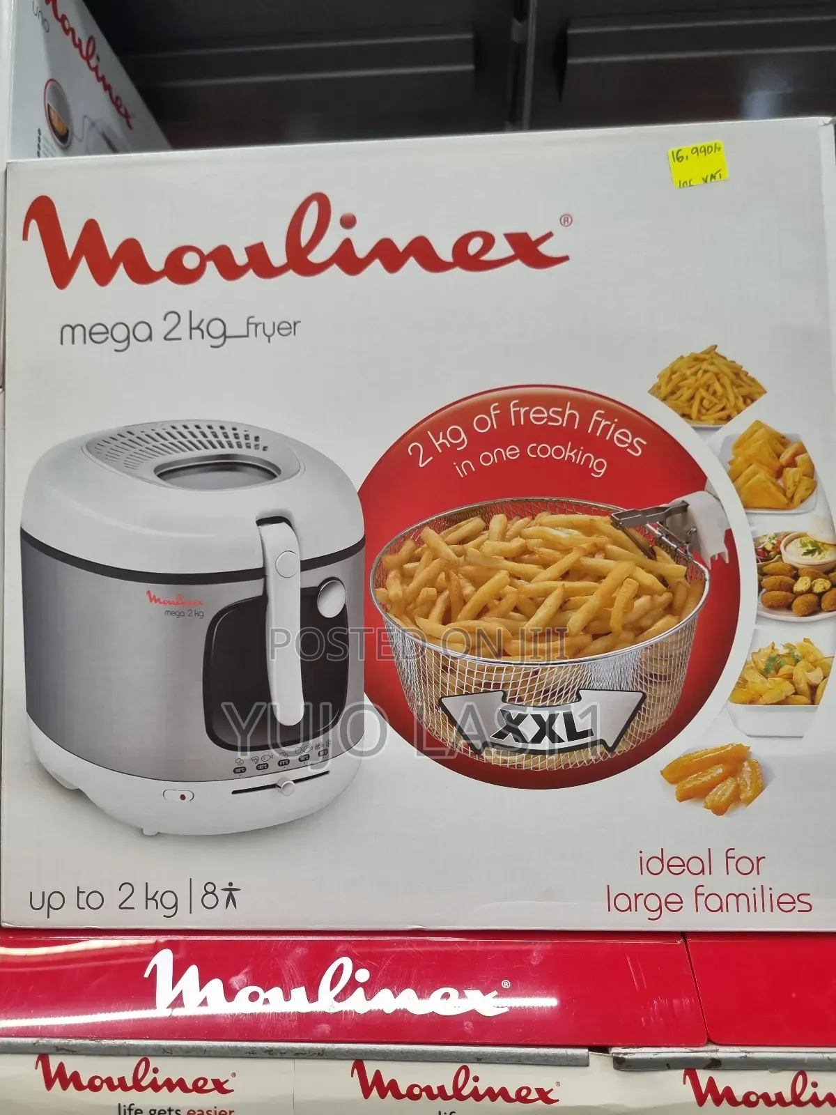 2100 Watts, 3 Litre Moulinex Am480027 Mega Deep Fryer, White