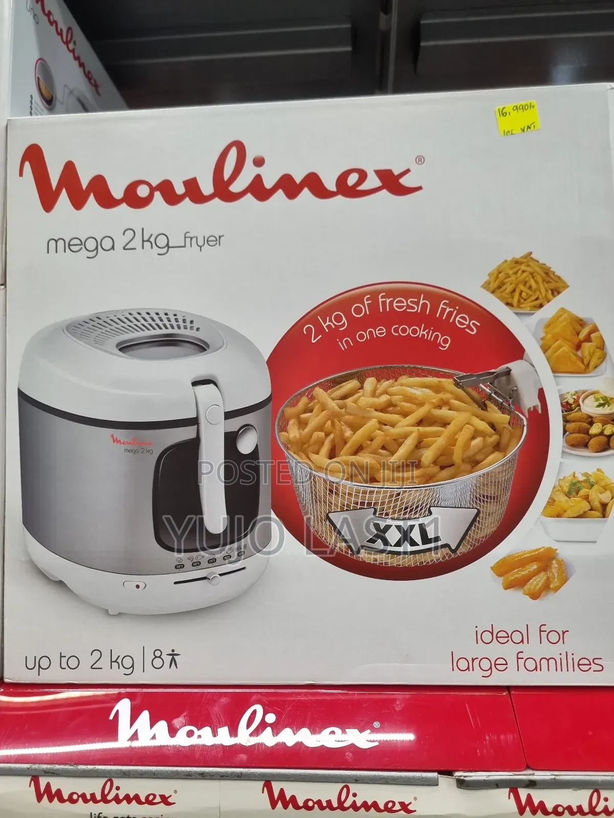 2100 Watts, 3 Litre Moulinex Am480027 Mega Deep Fryer, White