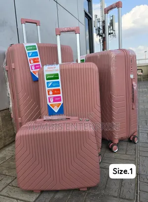 Size 1 Biggest Set of 4 in 1 Rubber Unbreakablesuitcase Pink