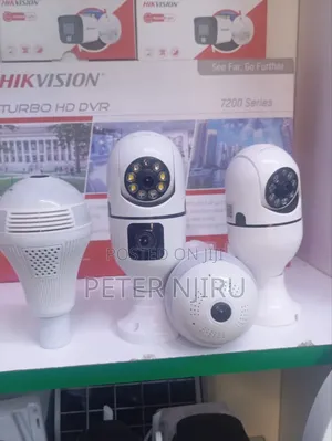 V380 Pro Dual Lens Nanny Camera Bulb Camera 180 Degree