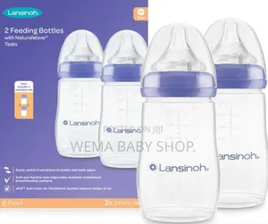 Twin Pack Lansinoh Feeding Bottles With Naturalwave Teats