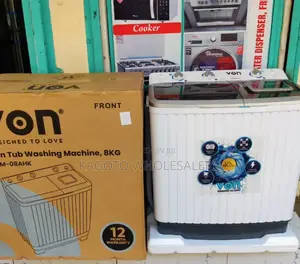 Von 8kg Twin Tub Semi Auto Washing Machine Vm-T-8g