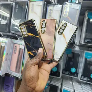 Luxury White Gold Marble Cover for Samsung Galaxy Z Fold 6
