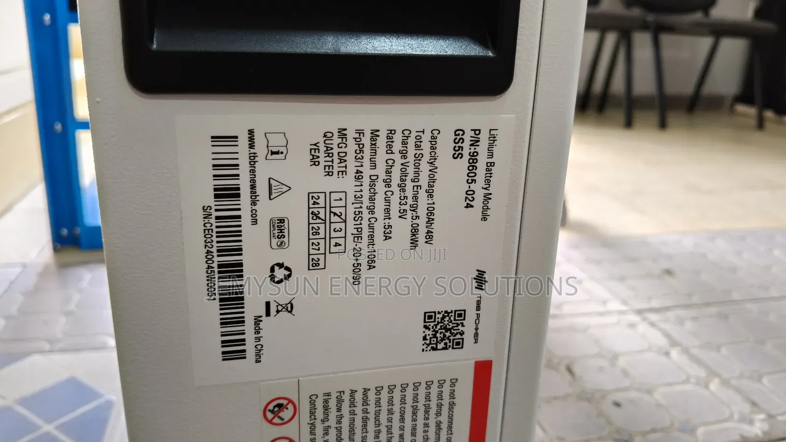 5.09kwh 48v 106ah TBB Lithium Battery Gs5s