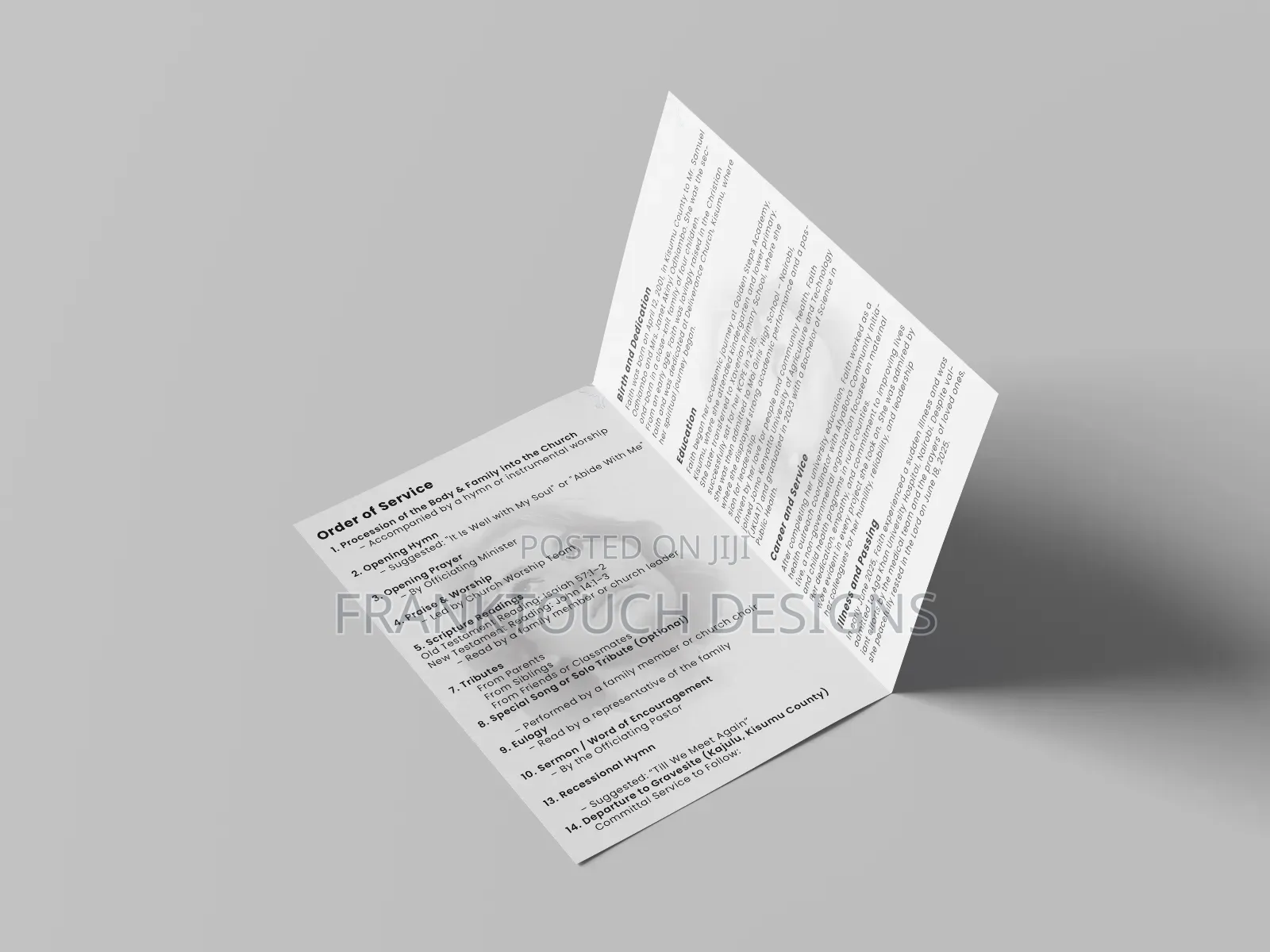 Funeral Program Design