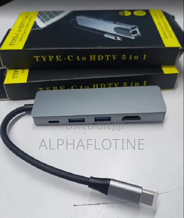 Type- C Multi-Port Hub 5 in 1 Adapter
