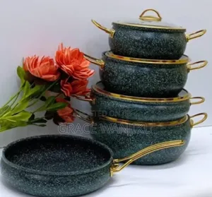 Heavy Elegant 9pcs Donnor Granite Serving/ Cooking Pots