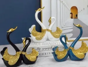 Pair Swan Home Decor Resin Figurine Sculpture Statue