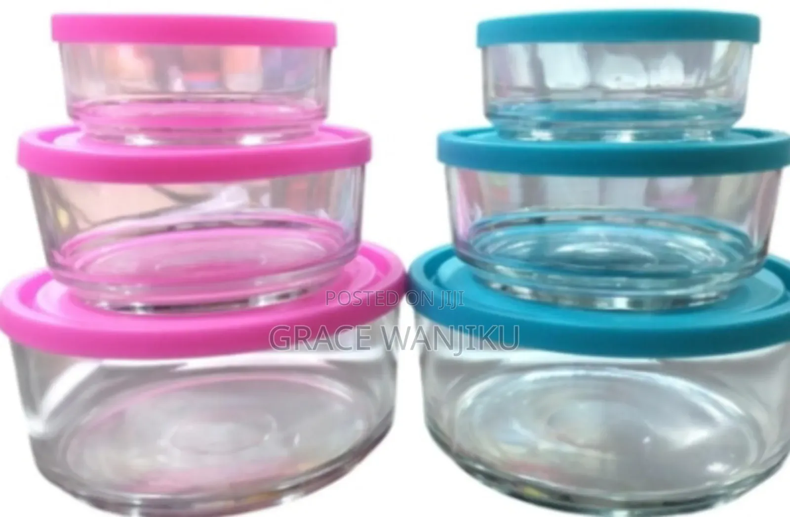 *3pcs Glass Bowl With Silicon Lid