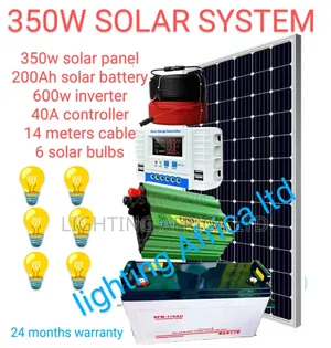 350 Watts Full Package - 200ah Battery - 600w Inverter - 6 Free Bulbs