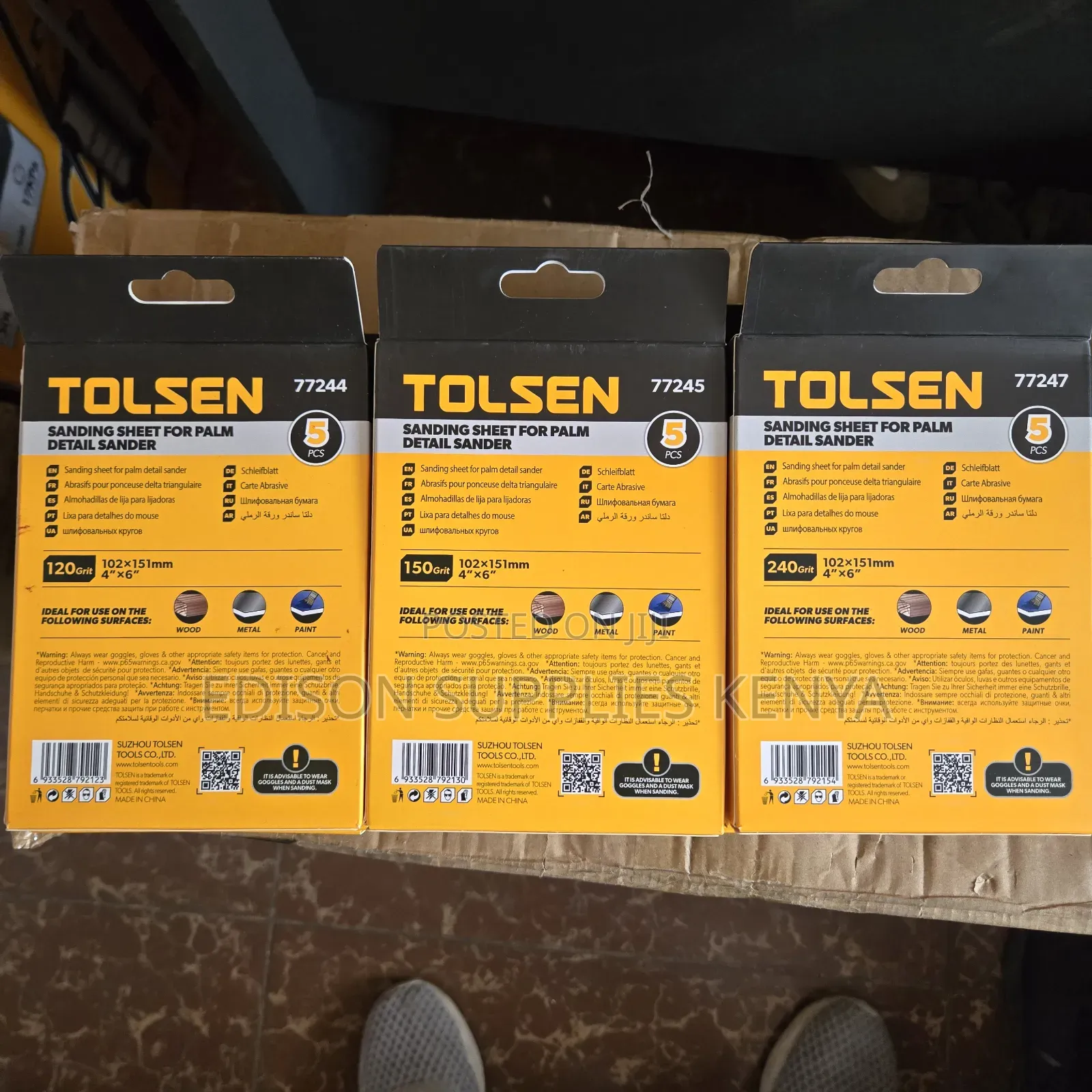 Sand Paper Tolsen 5pcs Sanding Sheets for Palm Detail Sander