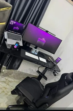 Straightfull Pure Black 120cm Electric Table