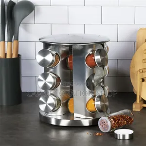 12 Rotating Spice Jars Holder