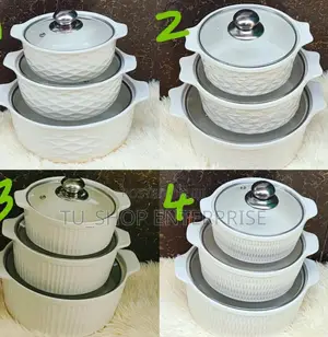 3 PCS Ceramic Soup Pots
