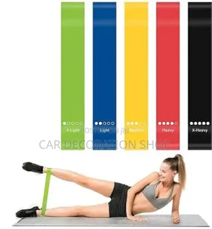 5x Colored Round Power Resistance Band Full Body Workout