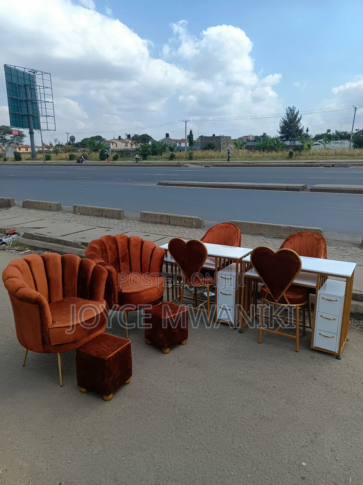 2 Pedicure Sets and 2 Manicure Sets, Burnt Orange 